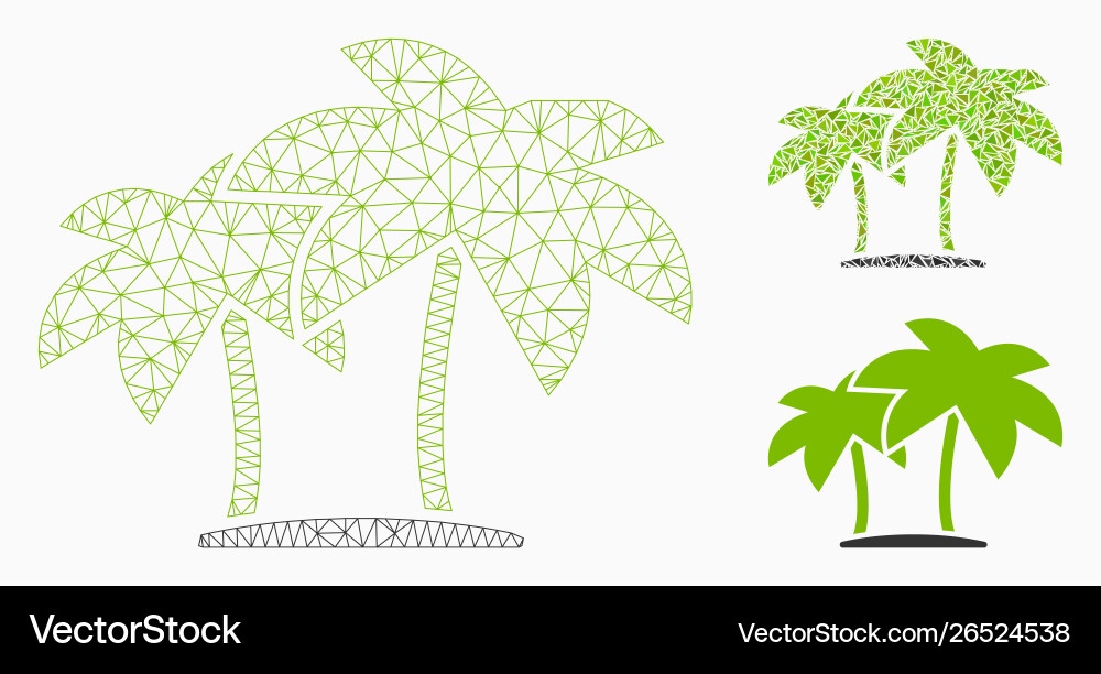 Island palms mesh network model Island palms mesh network model vector image