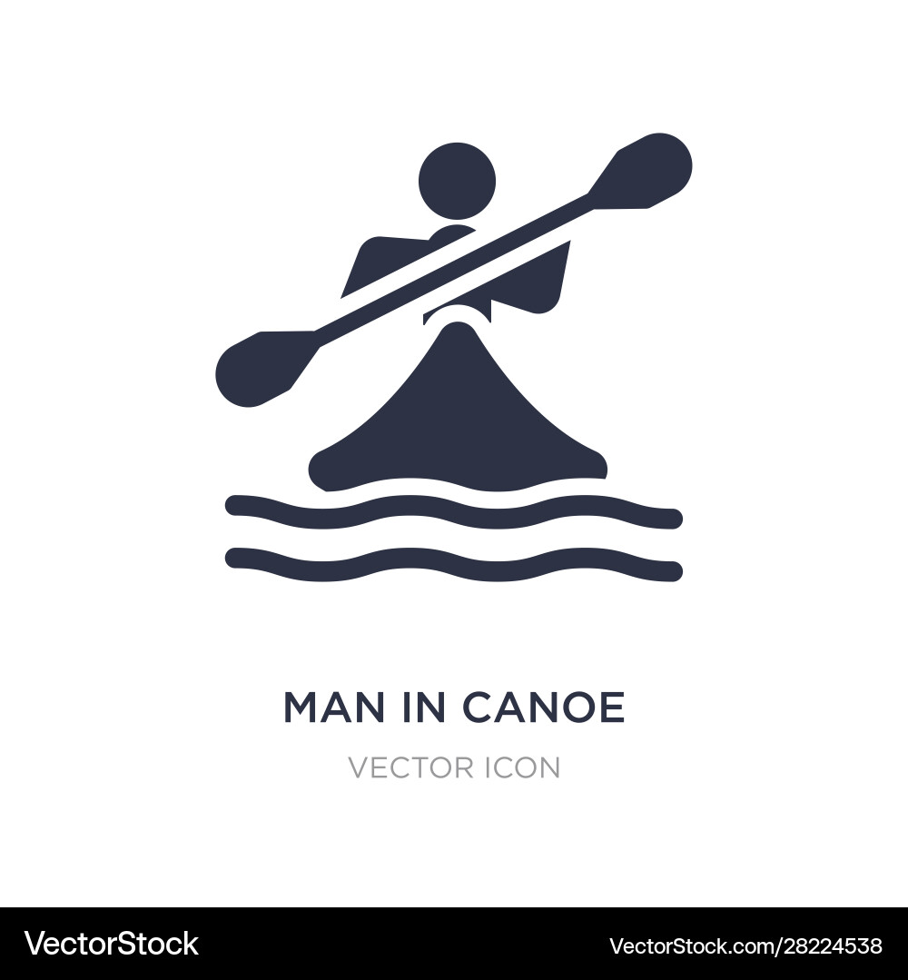 Man in canoe icon on white background simple vector image