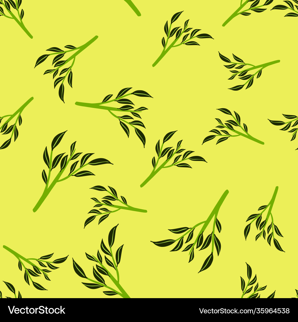 Random botanic seamless pattern with hand drawn Random botanic seamless pattern with hand drawn vector image