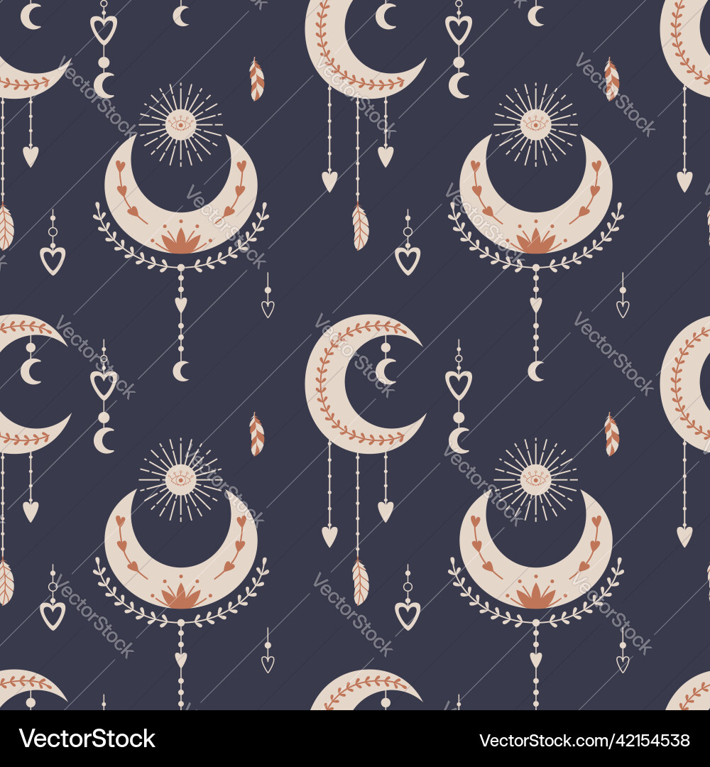 Seamless pattern with mystical celestial elements Seamless pattern with mystical celestial elements vector image
