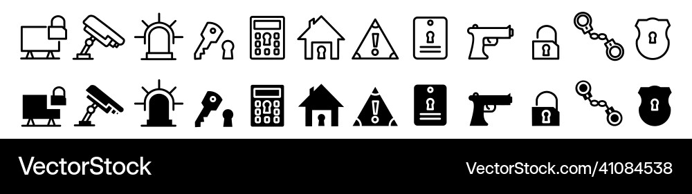 Security simple concept icons set vector image