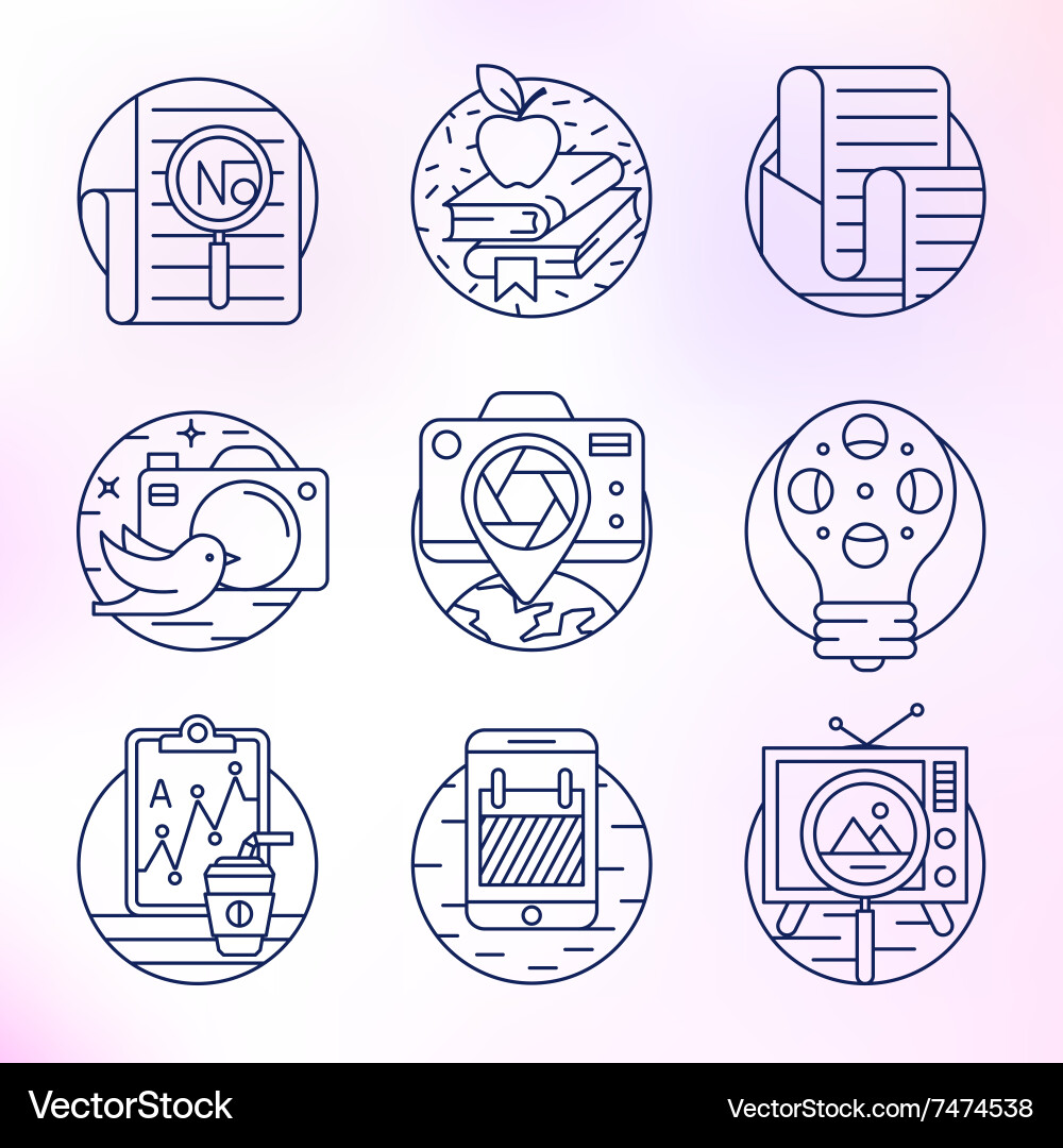 Set of icons in modern linear style vector image