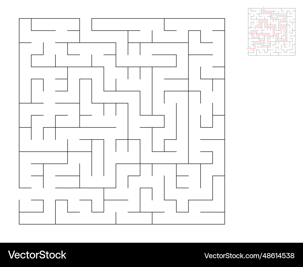 Square maze logic game with labyrinths Vector Image