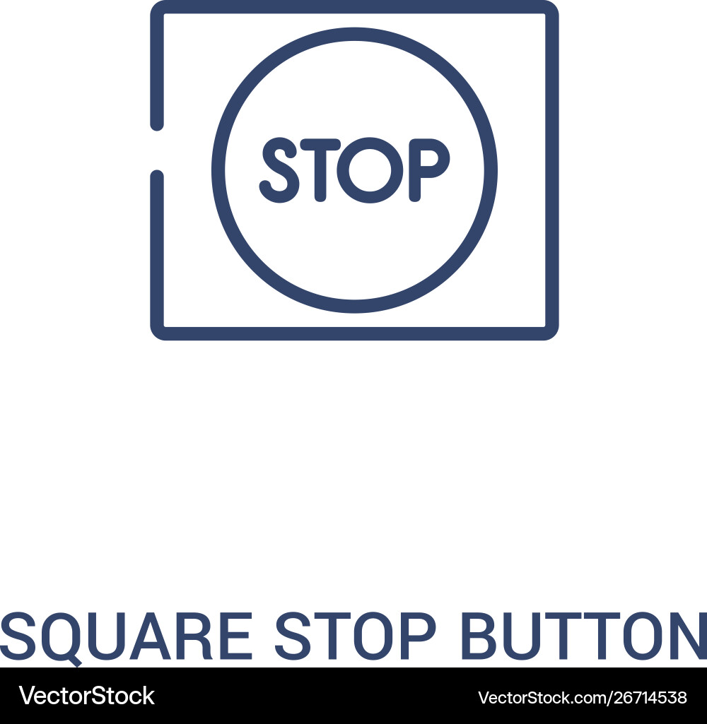 Square stop button concept 2 colored icon simple Square stop button concept 2 colored icon simple vector image