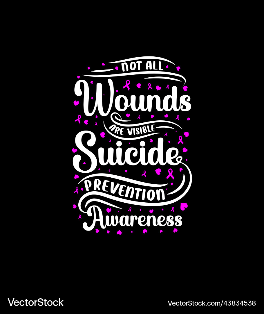 Suicide Bewusstsein t Shirt design 3 Suicide Bewusstsein t Shirt design 3 vektorbild