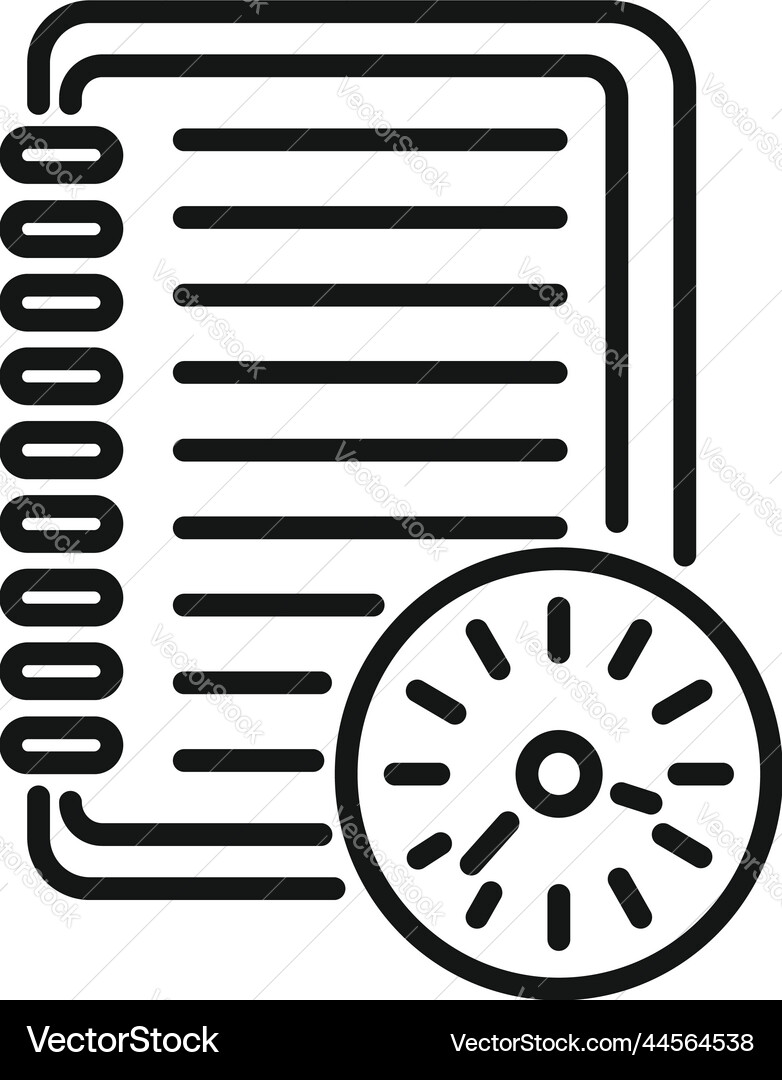 Timer notebook icon outline work project Timer notebook icon outline work project vector image