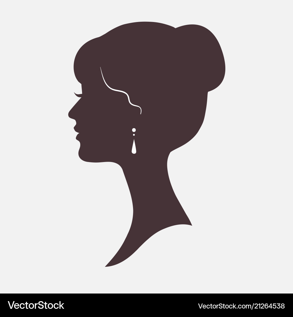 Woman face silhouette with stylish hairstyle vector image