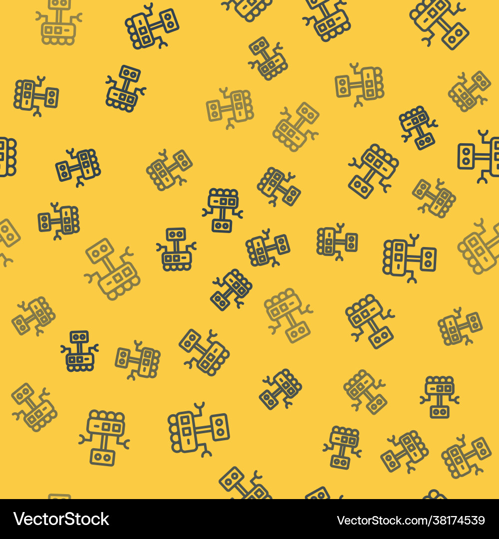 Blue line robot icon isolated seamless pattern Blue line robot icon isolated seamless pattern vector image