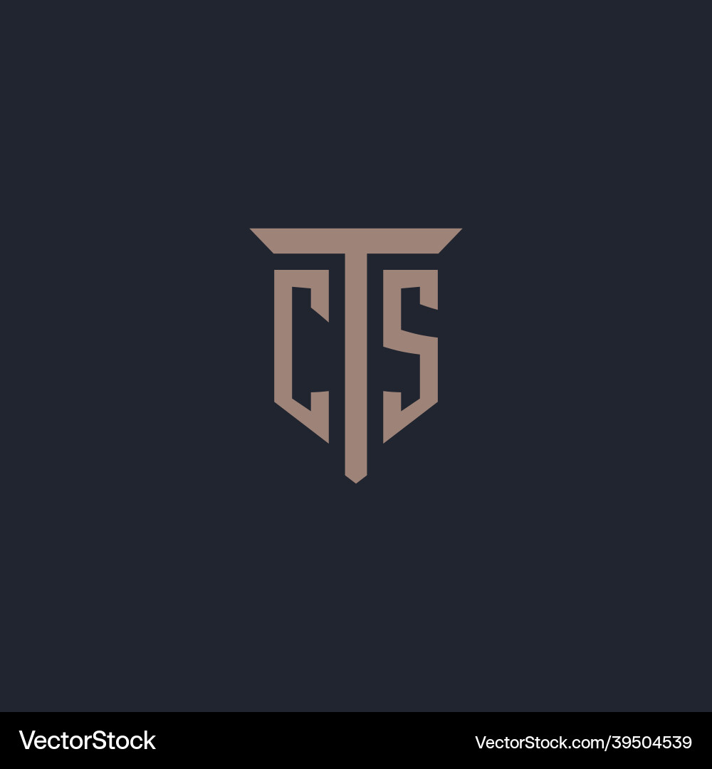Cs initial logo monogram with pillar icon design Cs initial logo monogram with pillar icon design vector image