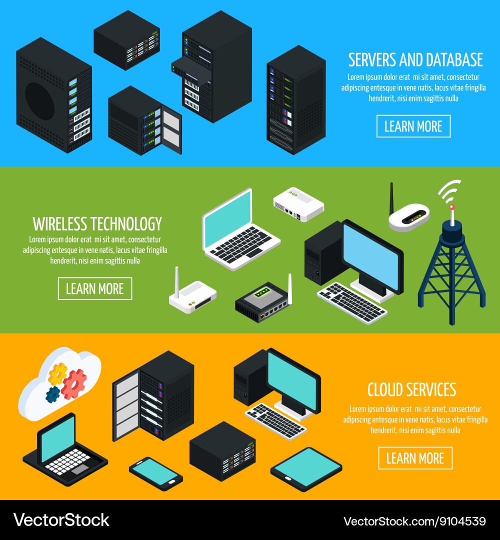 Data Center Technology Banners Vector Image