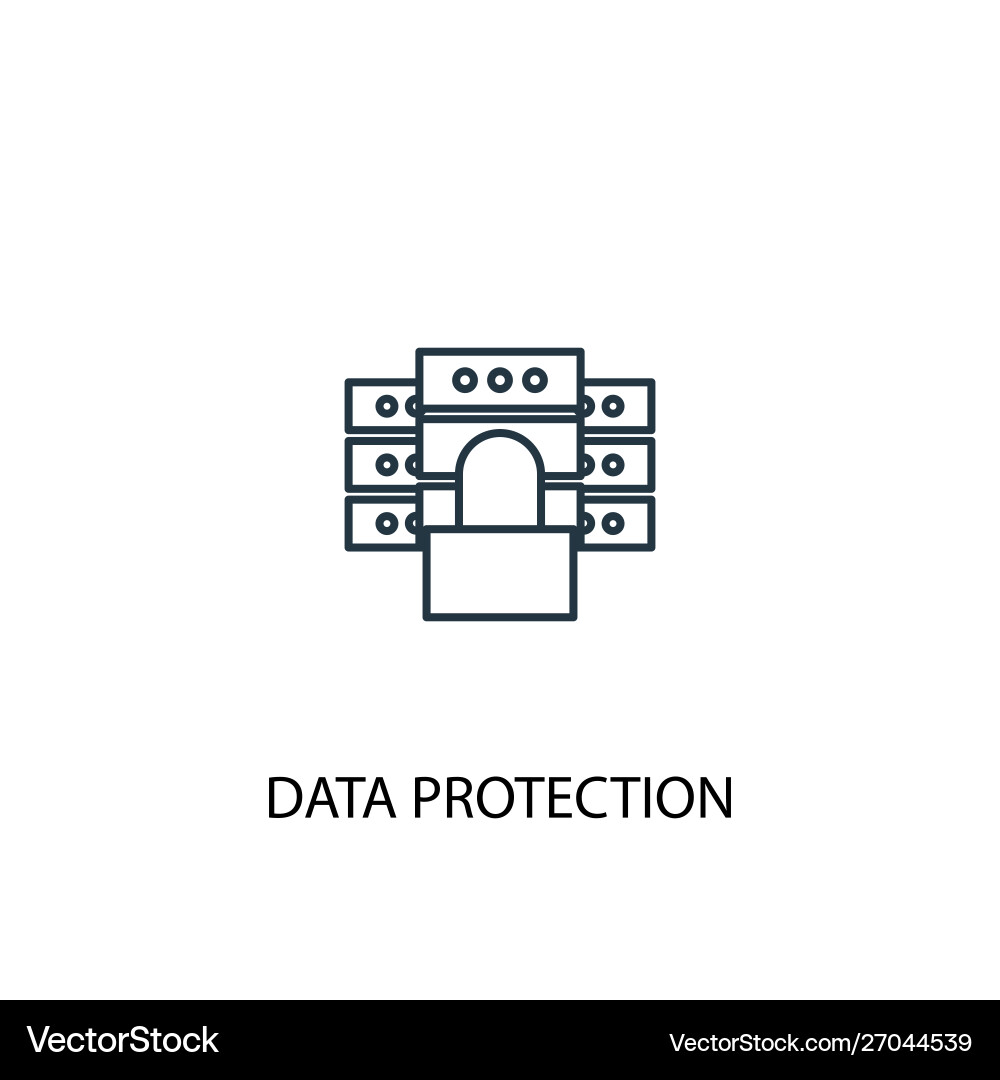 Data protection concept line icon simple element vector image