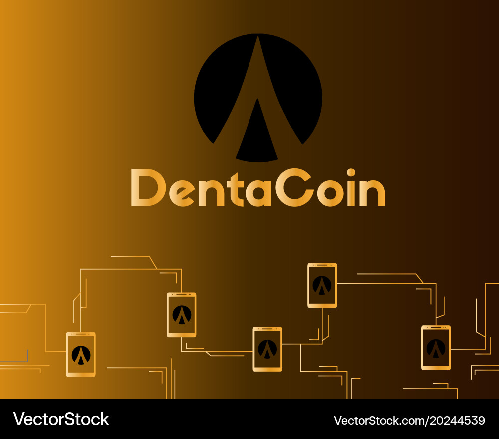 Dentacoin blockchain connected style background Vector Image