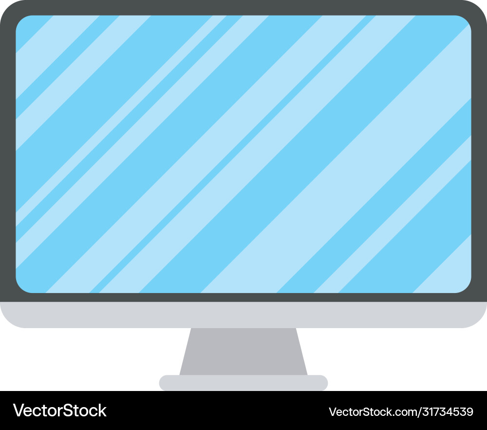 Desktop computer monitor isolated icon Desktop computer monitor isolated icon Vector Image