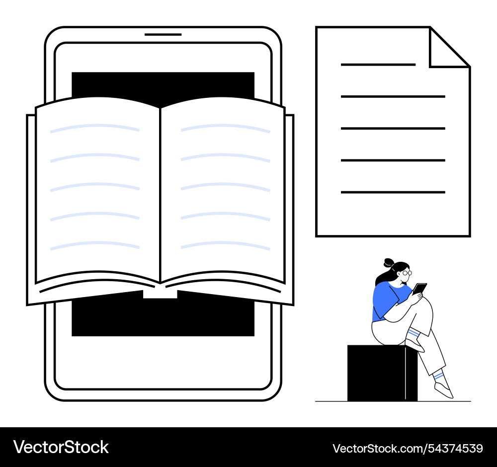 Digital reading concept with tablet and book Digital reading concept with tablet and book vector image