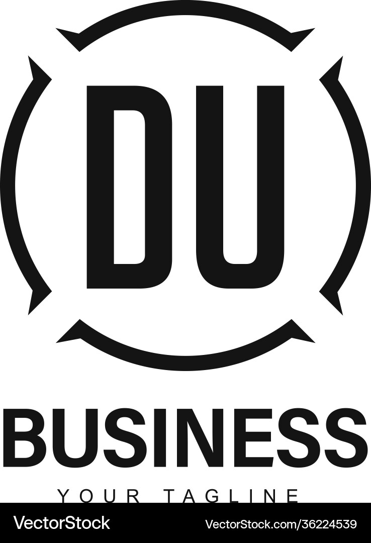 Du initial a logo design with abstract style Du initial a logo design with abstract style vector image
