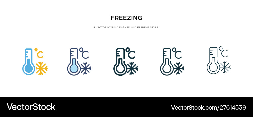 Freezing icon in different style two colored Freezing icon in different style two colored vector image