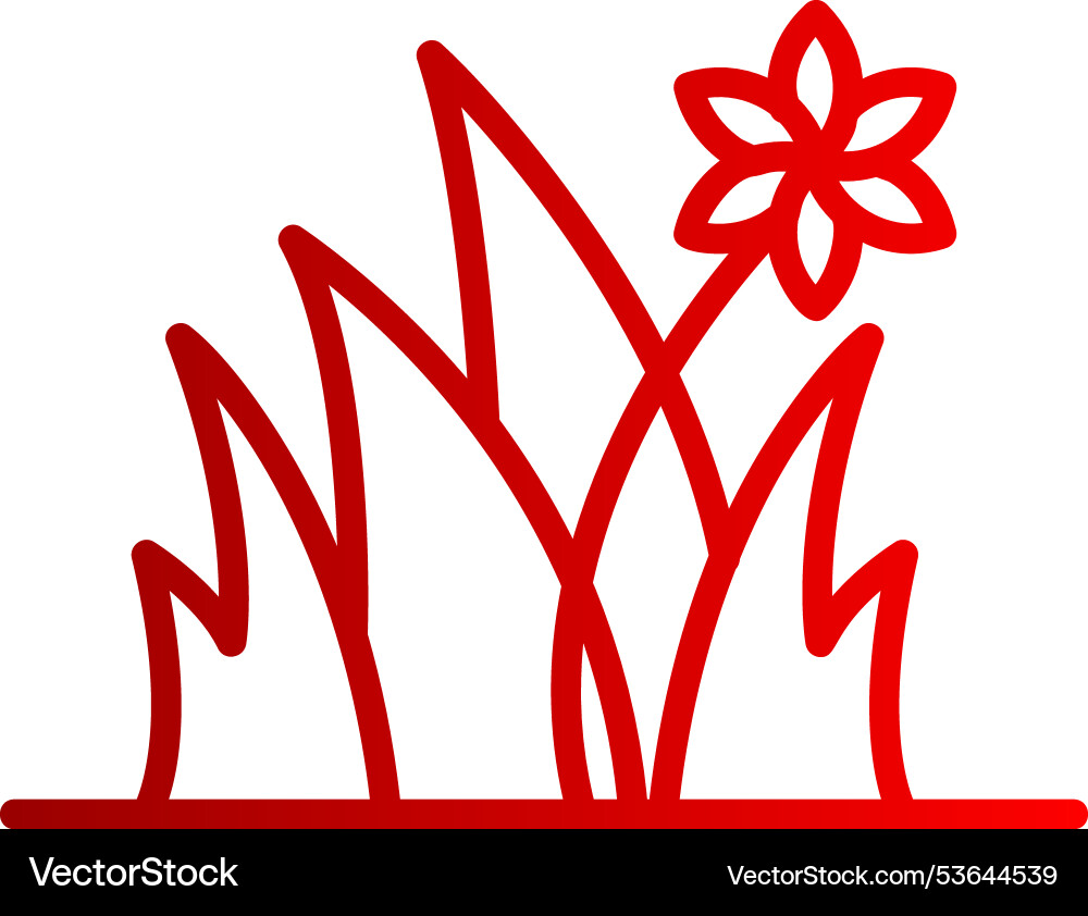Grass line gradient icon Vector Image