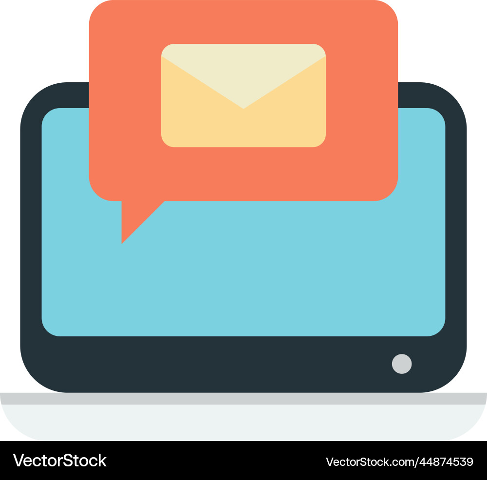 Laptop with email messages in minimal style Vector Image