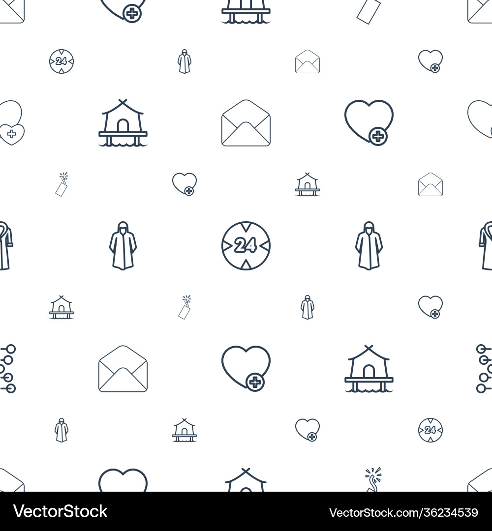 Linear icons pattern seamless white background Vector Image