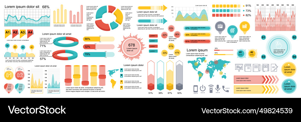 Mega set of infographic elements data Mega set of infographic elements data vector image