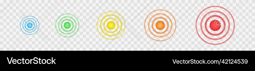 Multicolored concentric points symbols of aim Multicolored concentric points symbols of aim Vector Image