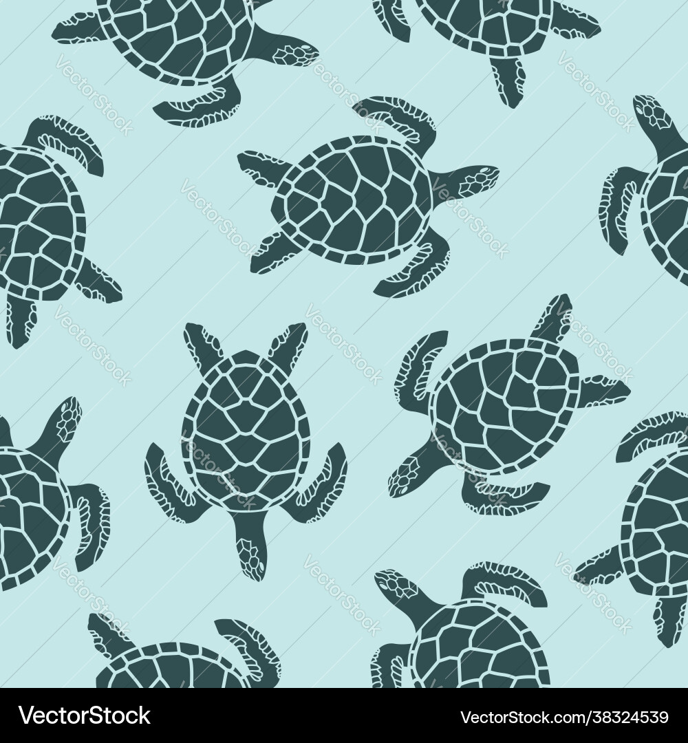Sea Turtle Pattern vector image