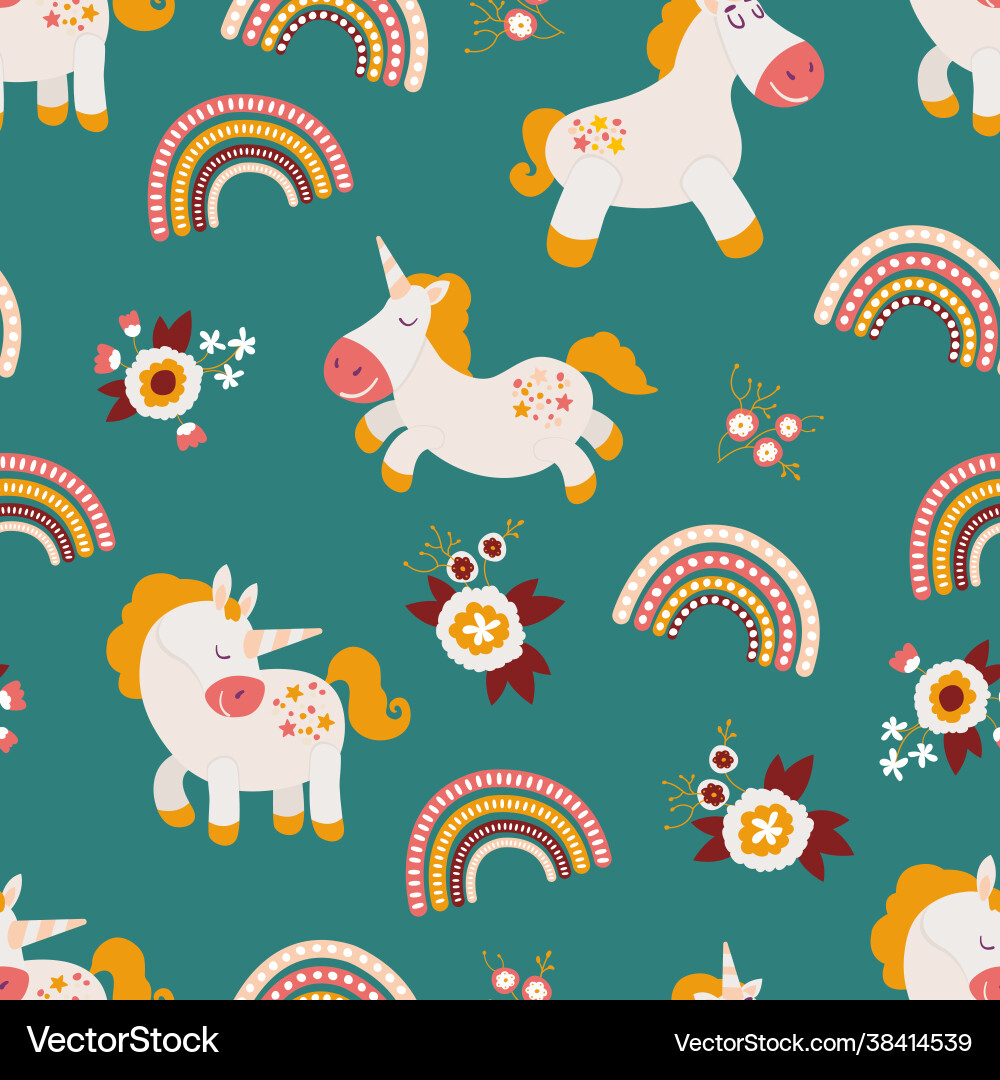 Seamless pattern with unicorns Seamless pattern with unicorns vector image