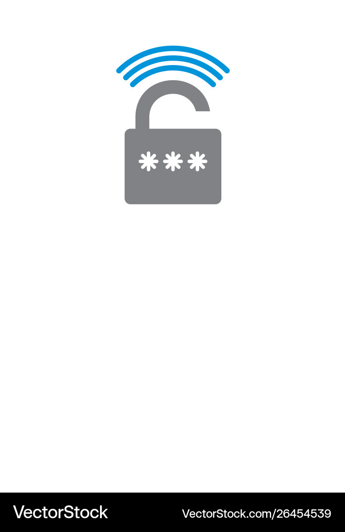 Smart lock icon on background for graphic and web vector image