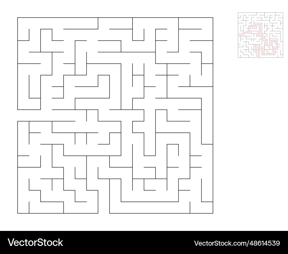 Square maze logic game with labyrinths Square maze logic game with labyrinths Vector Image