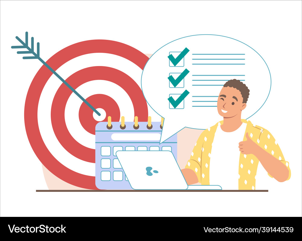 Target calendar to do list with check marks vector image