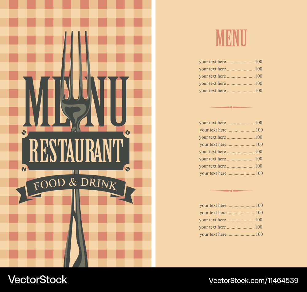 Template menu with price Vector Image