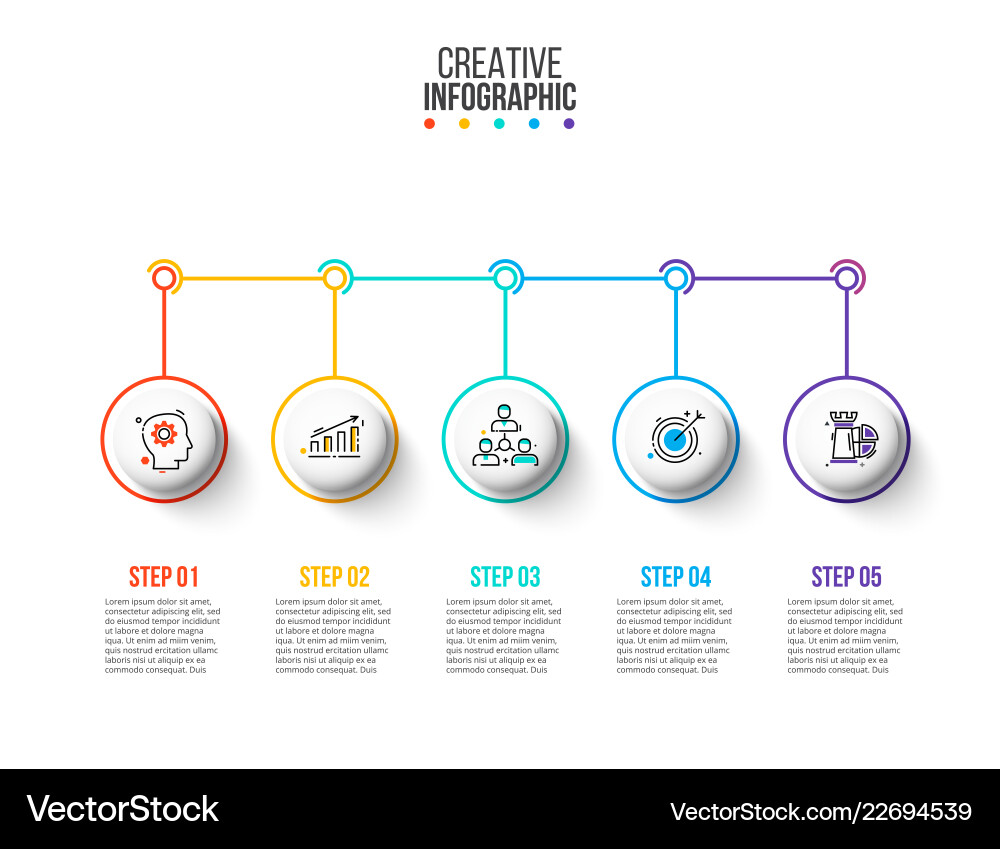Thin line flat element with circles Thin line flat element with circles vector image