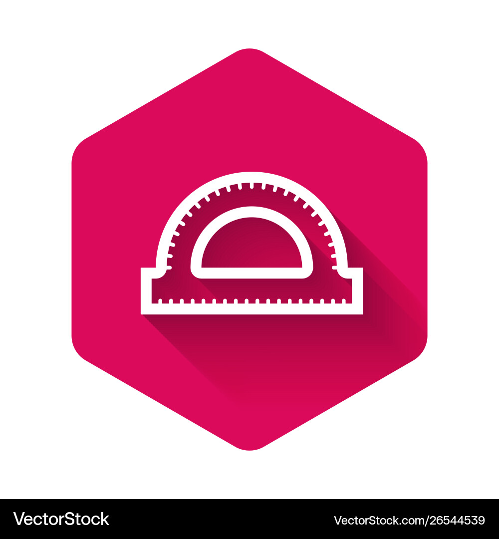 White protractor grid for measuring degrees icon White protractor grid for measuring degrees icon vector image