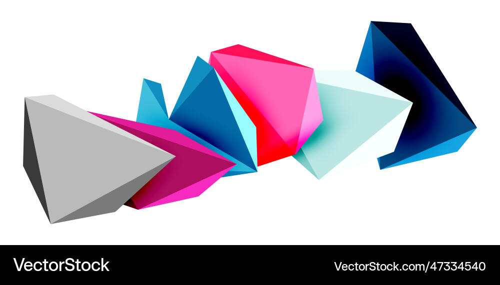 3d low poly triangle design elements Vector Image