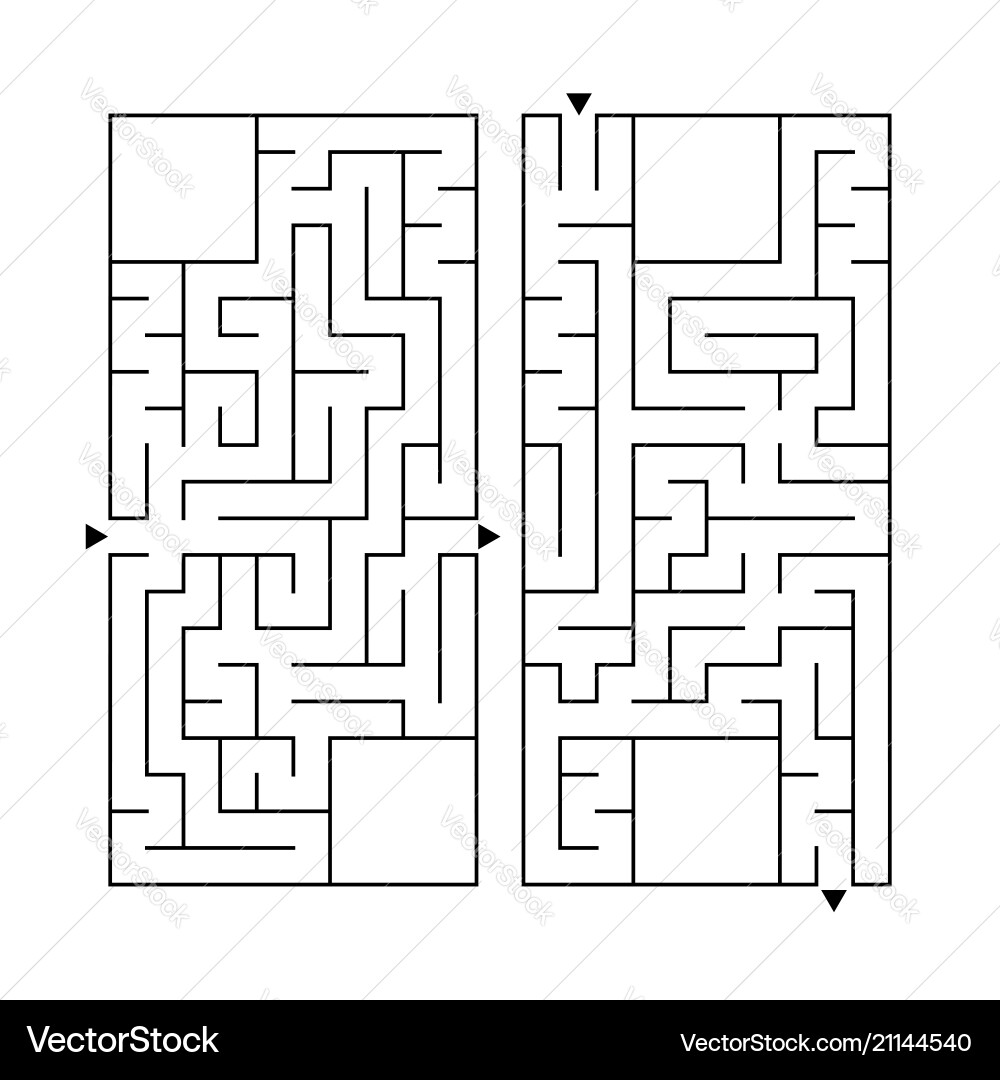 A set of two rectangular labyrinths simple flat Vector Image