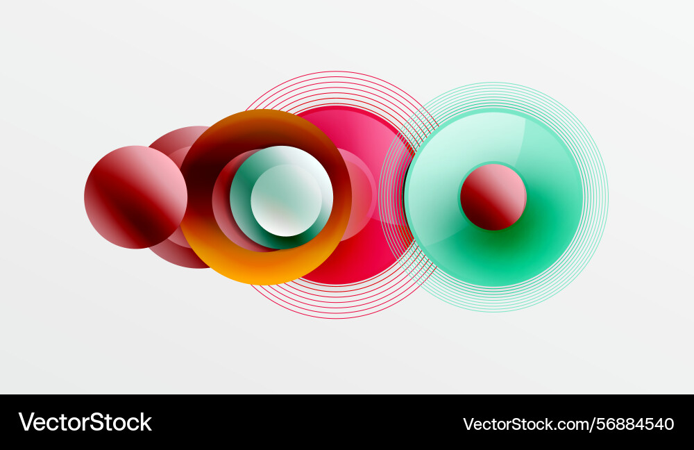 Abstract composition featuring overlapping Vector Image