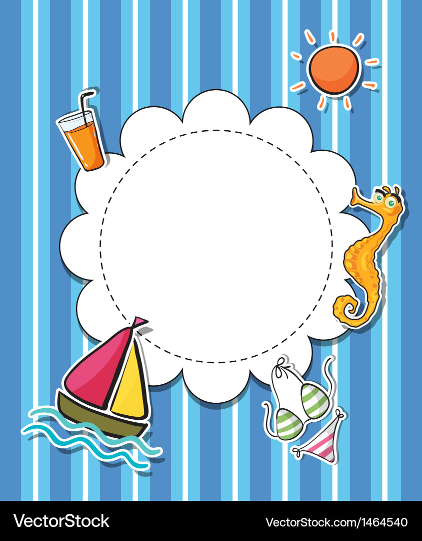 An empty rounded template with things found vector image