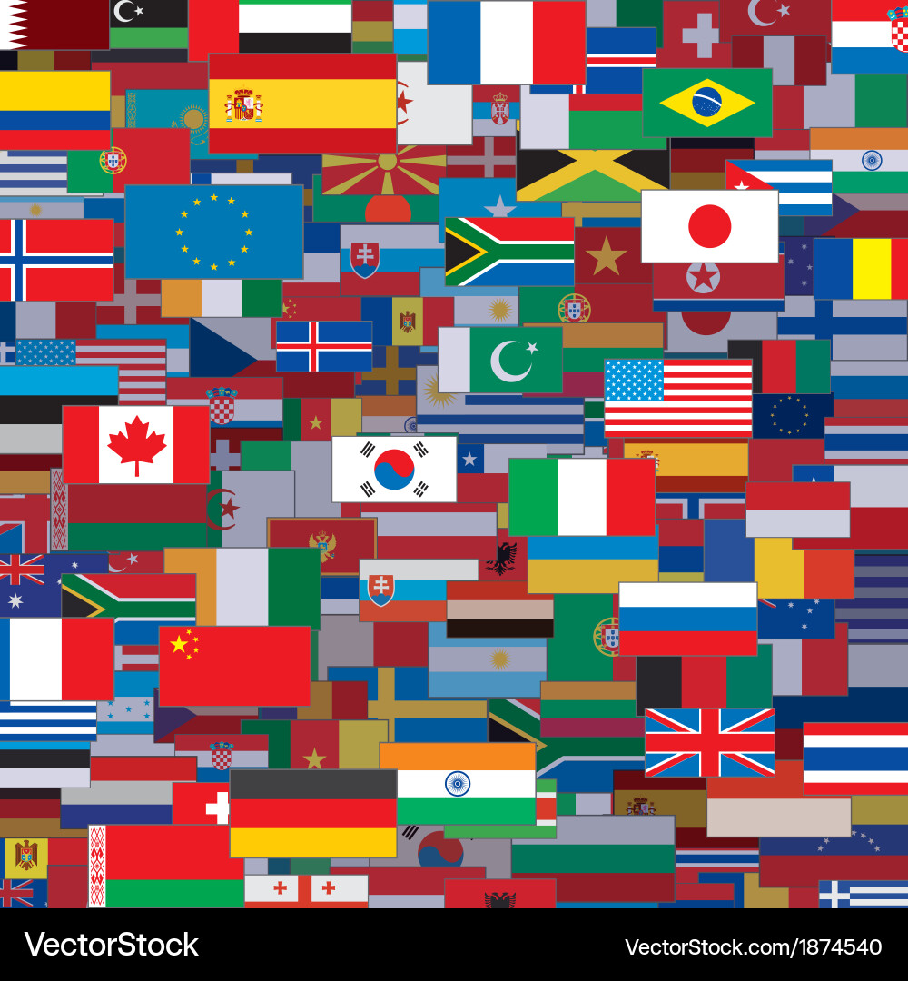 Background made from world flags template Vector Image
