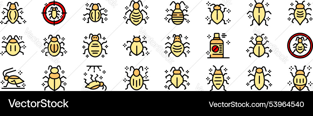 Bed bug extermination and control icons showing Bed bug extermination and control icons showing Vector Image