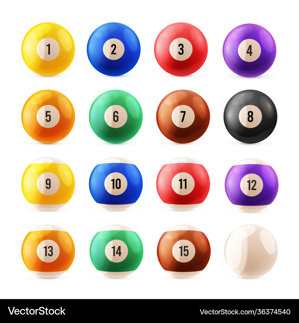 Billiard balls multicolored with numbers from zero Billiard balls multicolored with numbers from zero vector image