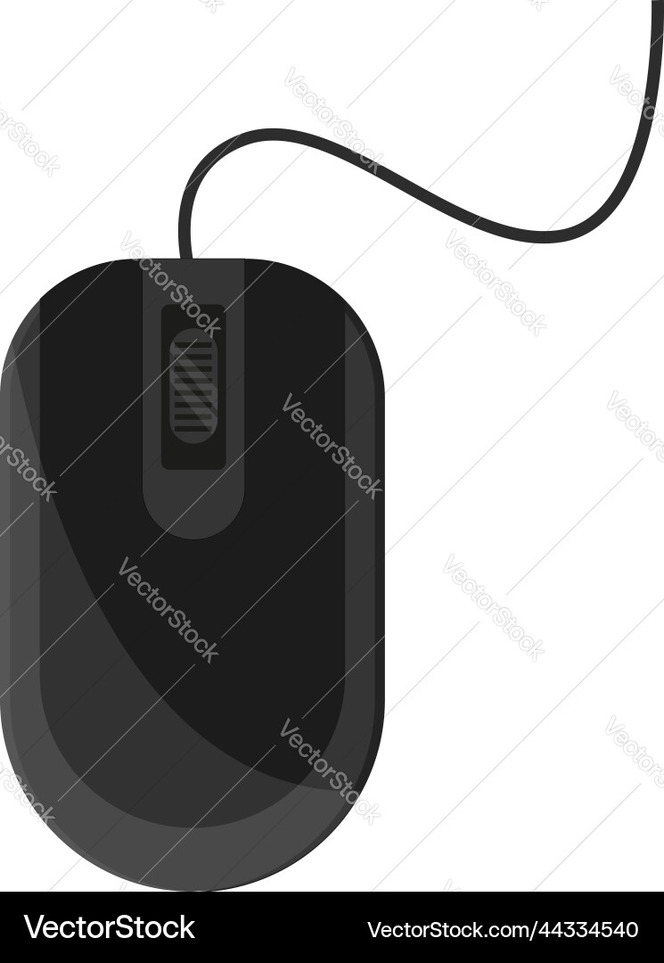 Black computer mouse on a white background Vector Image