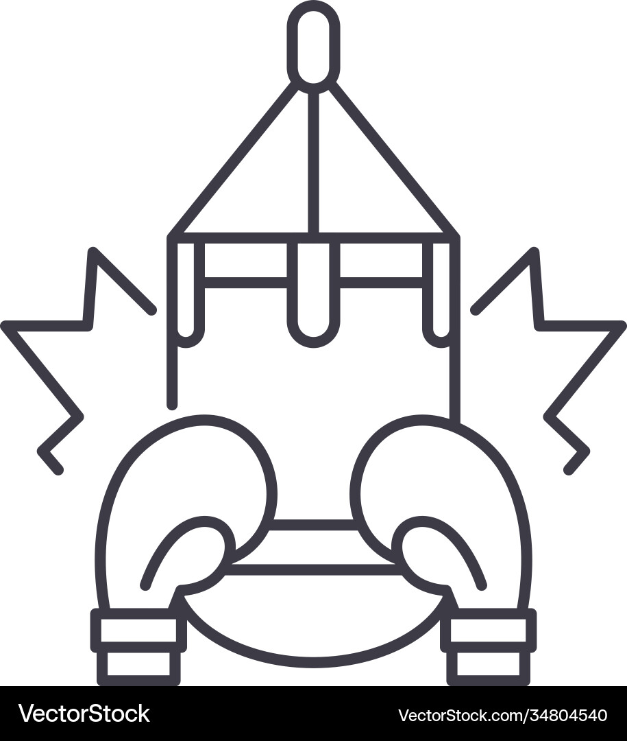Boxing icon linear isolated thin Boxing icon linear isolated thin Vector Image