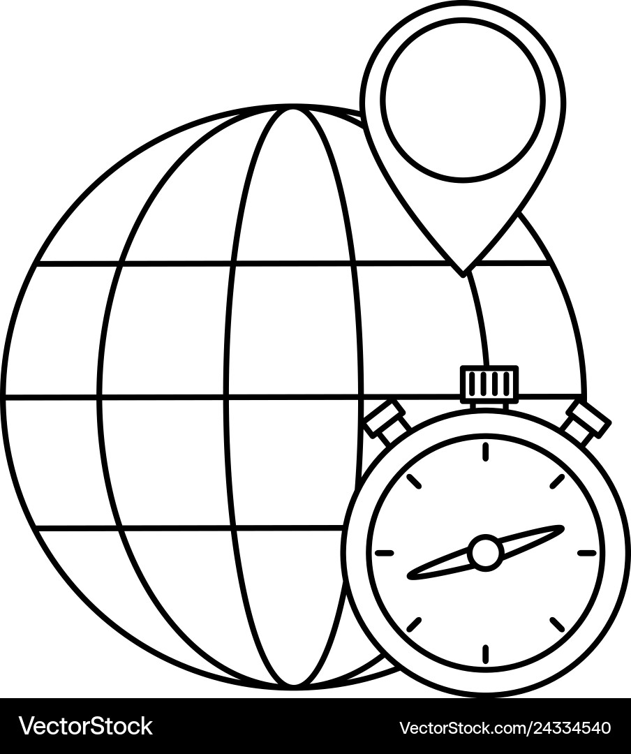 Chronometer timer with planet Chronometer timer with planet vector image