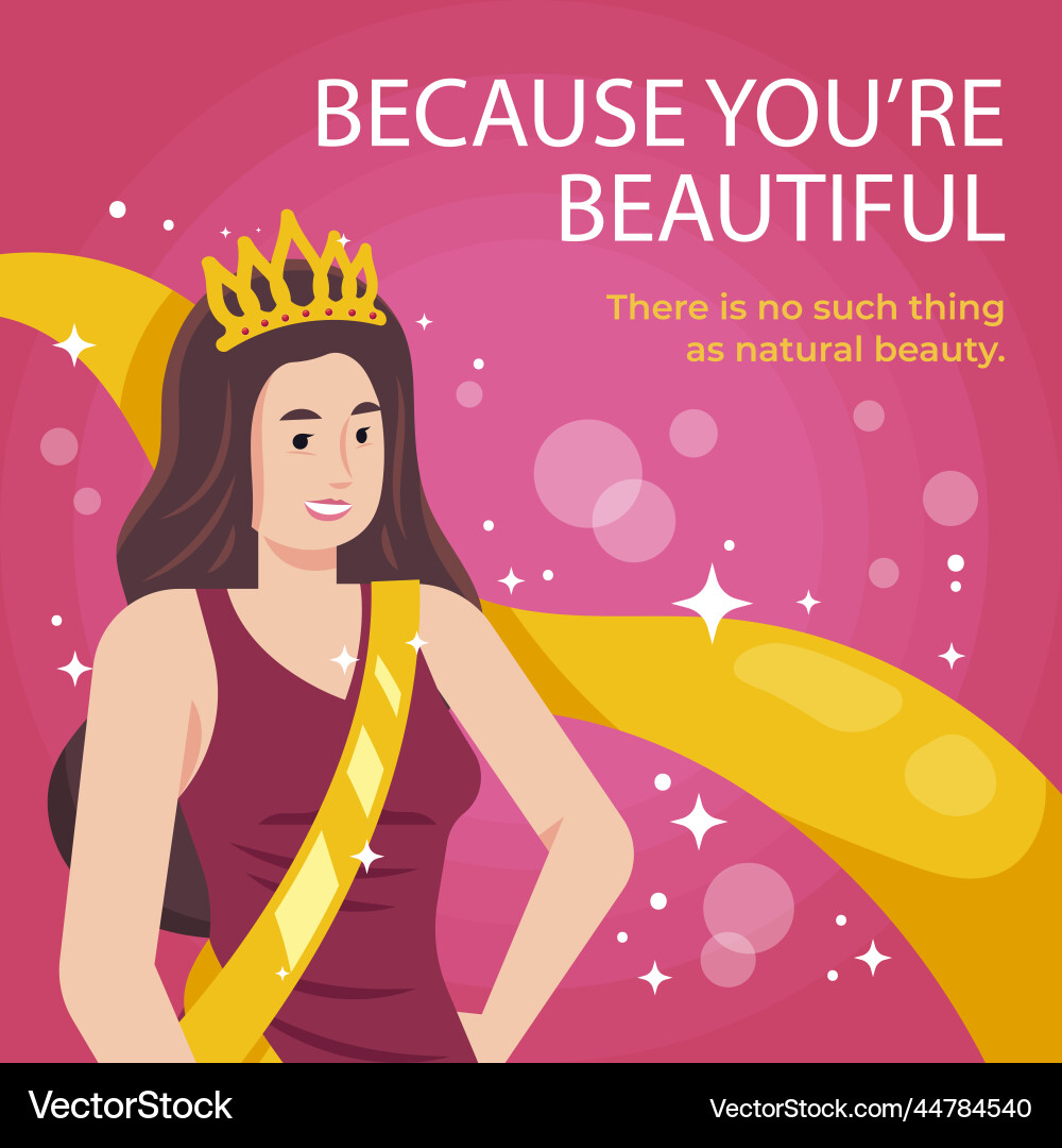 Flat pageant contest posts set Vector Image