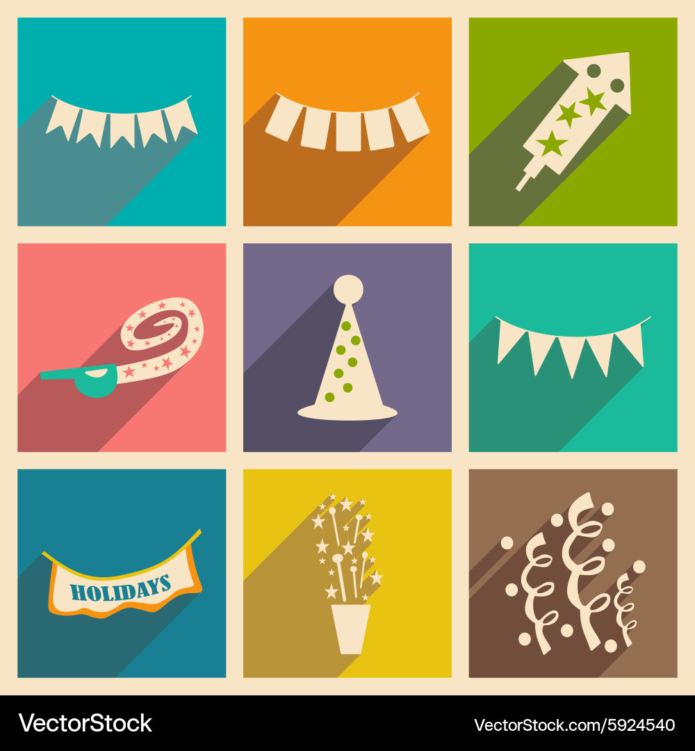 Flat with shadow concept and mobile application Vector Image