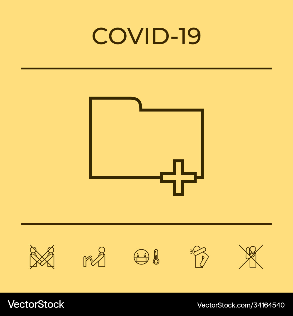 Folder icon with plus sign - add attach create vector image