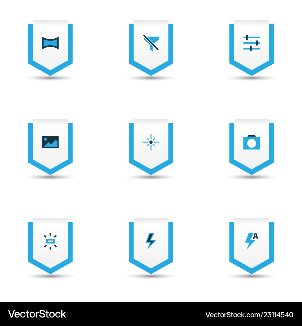 Image icons colored set with tune lightning Image icons colored set with tune lightning vector image