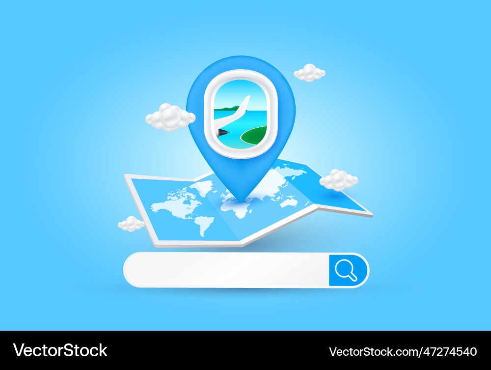 Internet search bar empty and positioning pins Internet search bar empty and positioning pins Vector Image