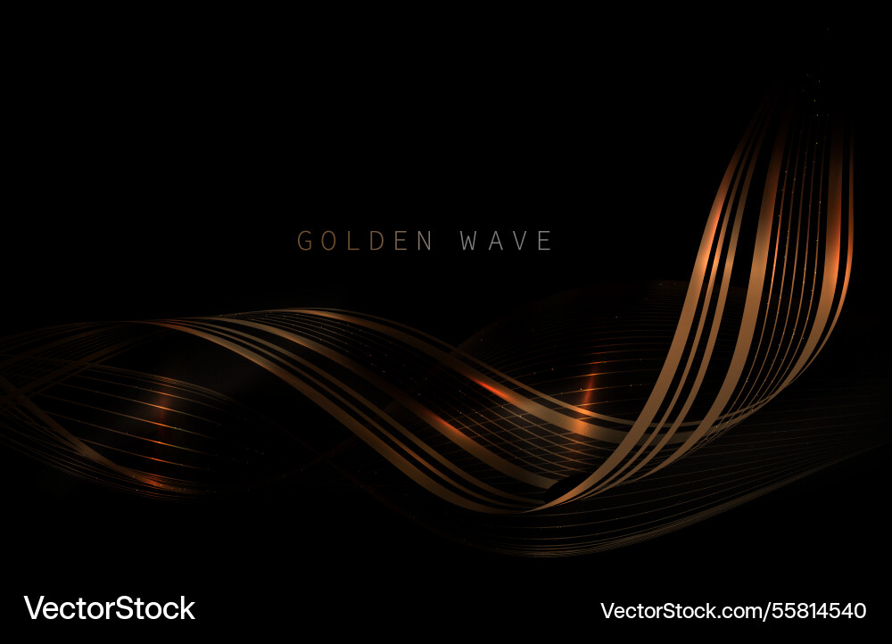 Isolated component wavy of golden color Isolated component wavy of golden color vector image