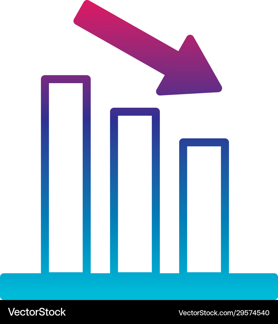 Isolated workflow bars gradient line style icon vector image